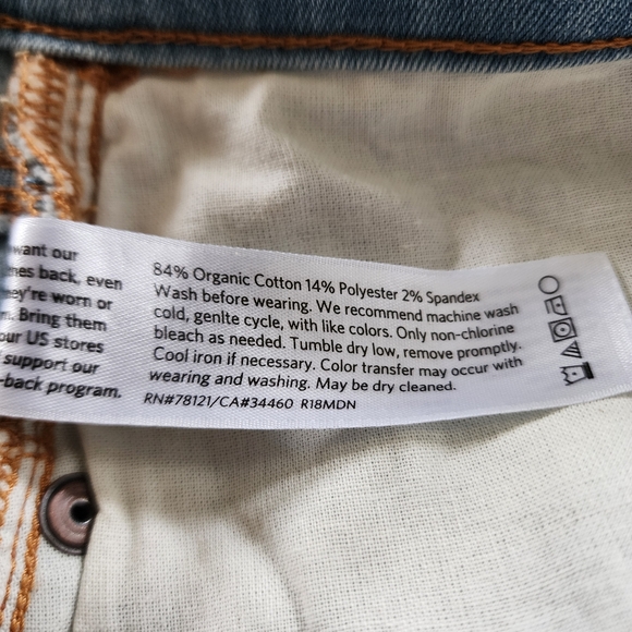 Eileen Fisher Jeans 8 Blue Raw Step Hem Ankle Organic Cotton Stretch - Picture 9 of 11